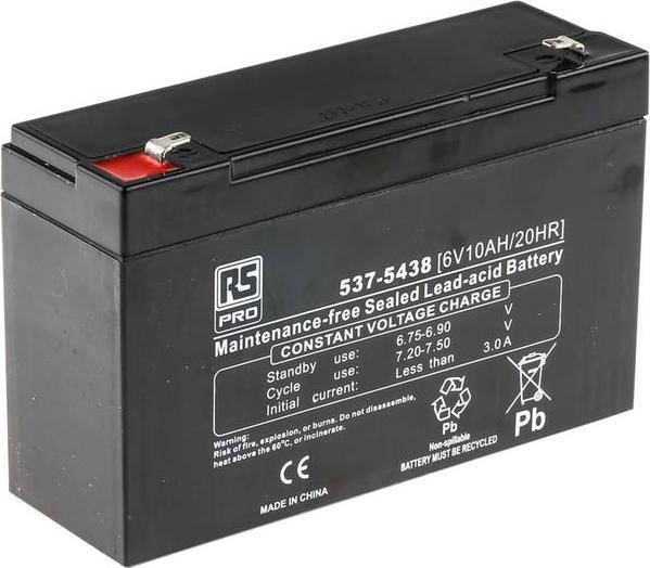 Produktbild RS PRO Bleiakku (6 V, 10000 mAh)