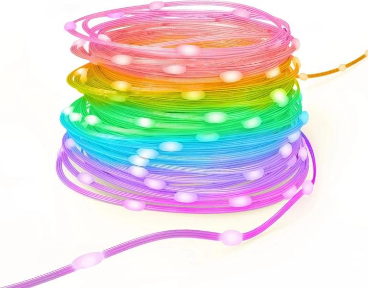 Produktbild Hama Smarte LED-Lichterkette, WLAN, Farbwechsel, dimmbar, aussen, IP44, 10m, Bunt (1 m)