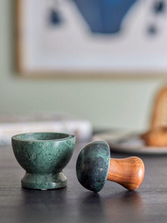 Actual product image Bloomingville Banou Mortar & Pestle, Green, Marble
