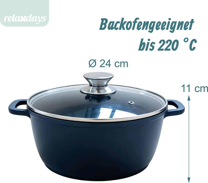 Image du produit Relaxdays cocote (Casserole, Cocotte + faitout, Fonte d'aluminium, 24 x 11 cm)