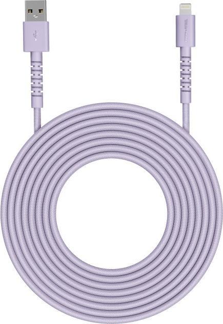 Actual product image Fresh'N Rebel Fresh 'n Rebel USB-A zu Lightning silicone geflochtenes Kabel "FlexWave" 2m, Dreamy Lilac (2 m, USB 1.0, 12 W)