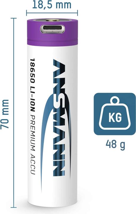 Actual product image Ansmann Li-Ion 18650 (1 pcs., 18650, 2500 mAh)