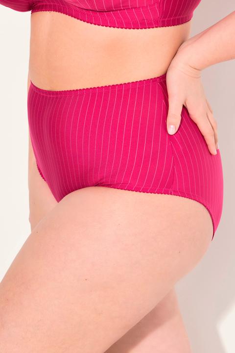 Actual product image Ulla Popken 2 Pack of Stretch Microfiber Brief Panties - Pinstripe (60)