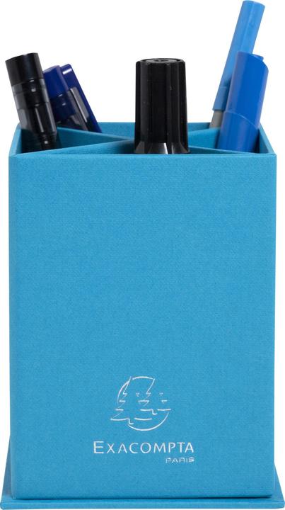 Image du produit Exacompta Pot à crayons carré 4 compartiments carton Teksto - Turquoise