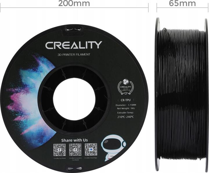 Produktbild Creality CR-TPU (TPU, 1.75 mm, 1000 g, Schwarz)