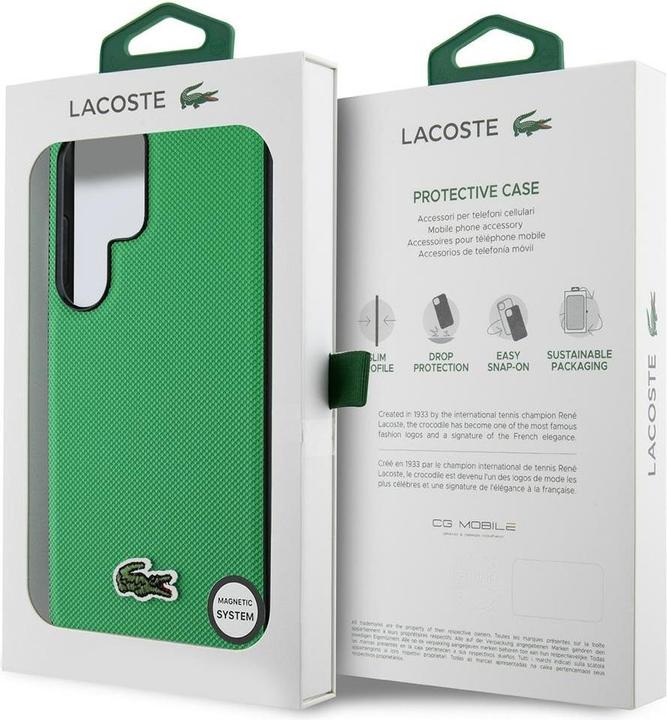 Immagine prodotto Lacoste Case Iconic Petit Pique Woven Logo MagSafe to Samsung Galaxy S25 Ultra green (Samsung Galaxy S25 Ultra)