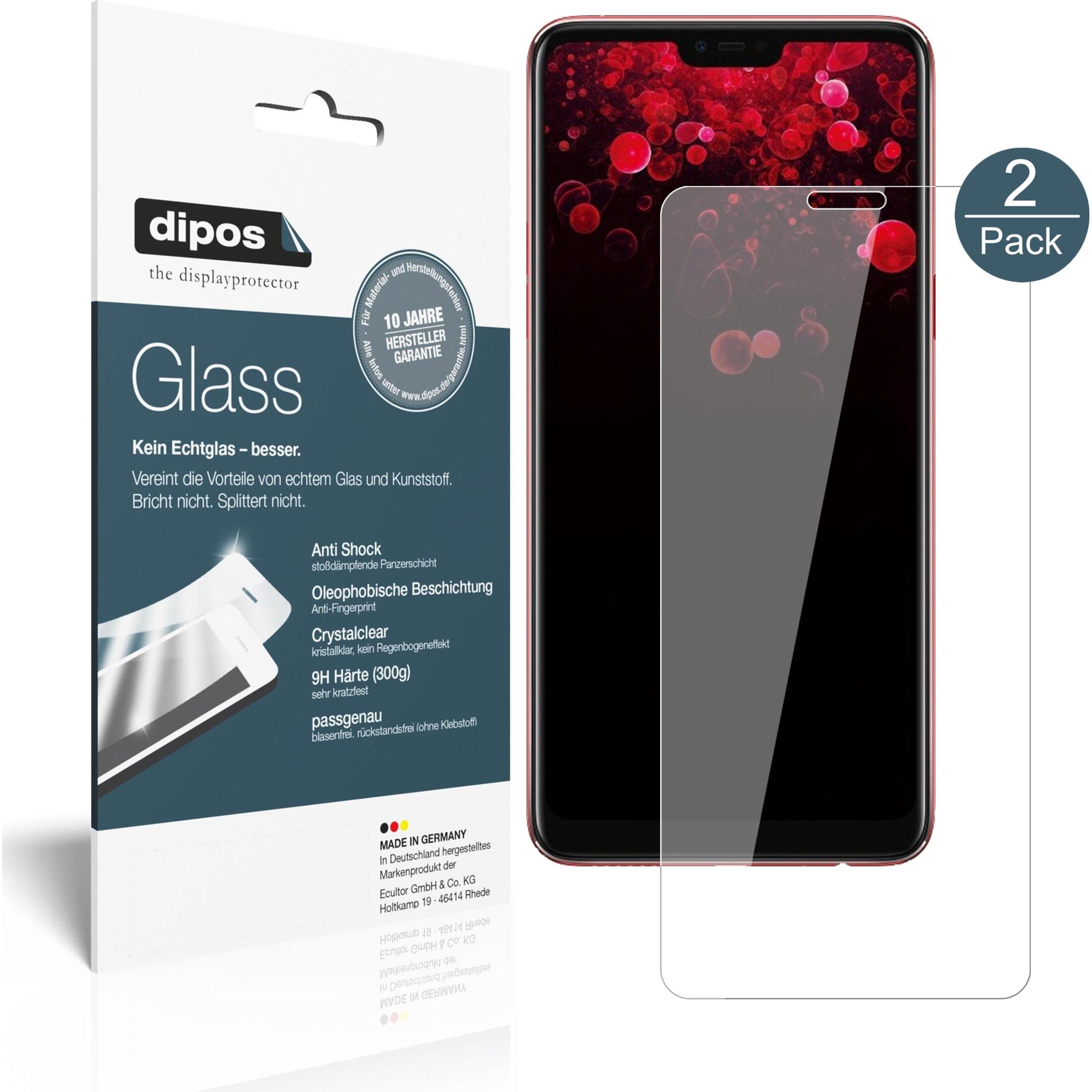Dipos Displayschutz Anti-Shock (2 Stück, Oppo F7), Smartphone Schutzfolie, Transparent