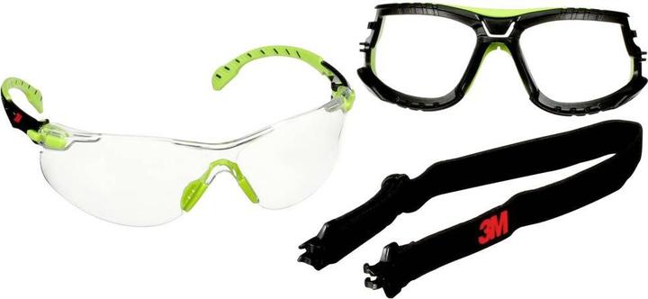 3M Solus S1201SGAF-TSKT Veiligheidsbril met anticondensbescherming Groen, Zwart