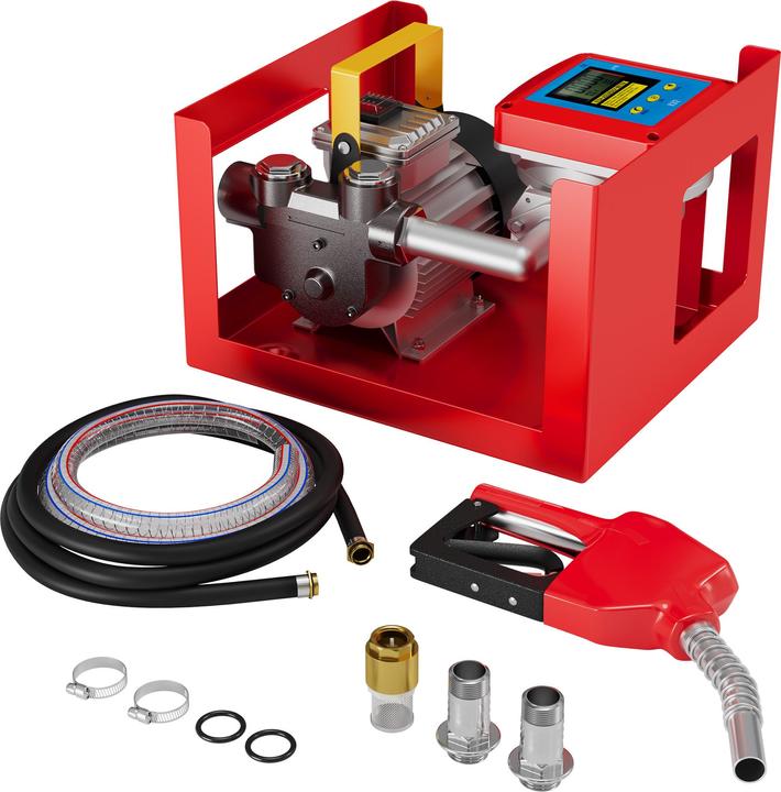 Wiltec Heizöl- und Dieselpumpe 230V/550W 60l/min selbstansaugend Pumpe Pistole