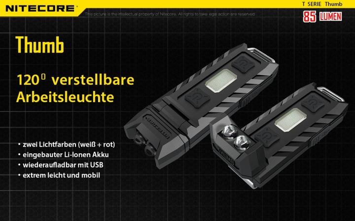 Produktbild Nitecore Thumb (7.40 cm, 85 lm)