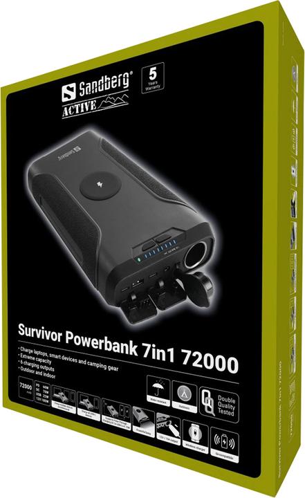 Image du produit Sandberg Survivor 7in1 (72000 mAh, 180 W, 266.40 Wh)