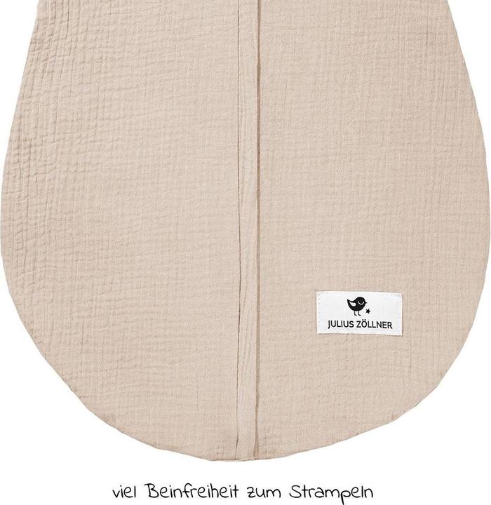 Actual product image Julius Zöllner Summer sleeping bag made of cotton muslin, sand (56 cm, 0.5 TOG, Summer)