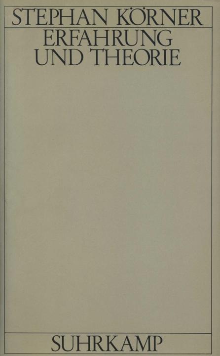 Produktbild Erfahrung und Theorie (Deutsch, Stephan Körner, 1970)