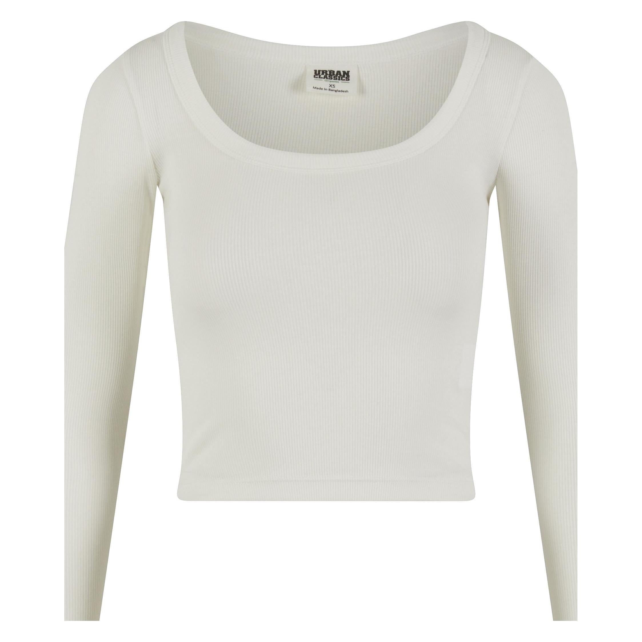 Urban Classics, Damen, Shirts, Organic Rib Wide Neck, Weiss, (3XL)