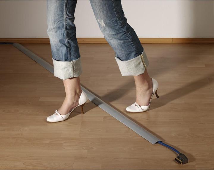 Produktbild Hama Flexibler Kabelkanal, selbstklebend, halbrund, 180 x 6 x 1 cm, PVC, Grau (Kabelkanal, 1800 mm)