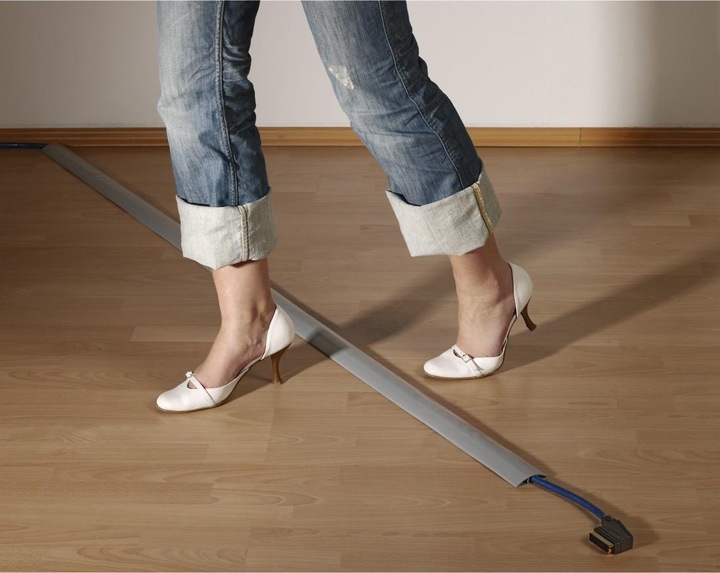 Immagine prodotto Hama Canalina flessibile per cavi, autoadesiva, semicircolare, 180 x 6 x 1 cm, PVC, grigio (Tubazione, 180 cm)