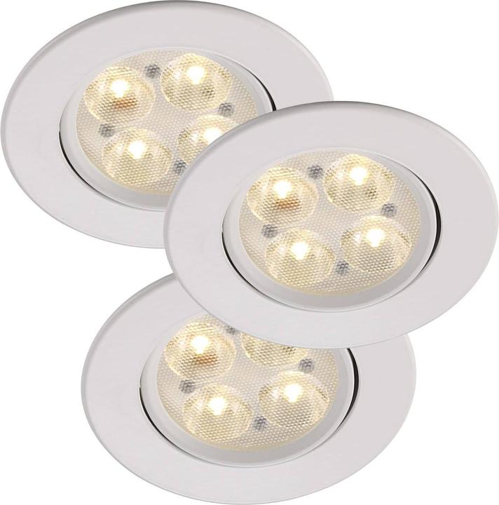 Actual product image Nordlux 54230101 Gefion LED recessed light 3-pack 3x3W dimmable metal white