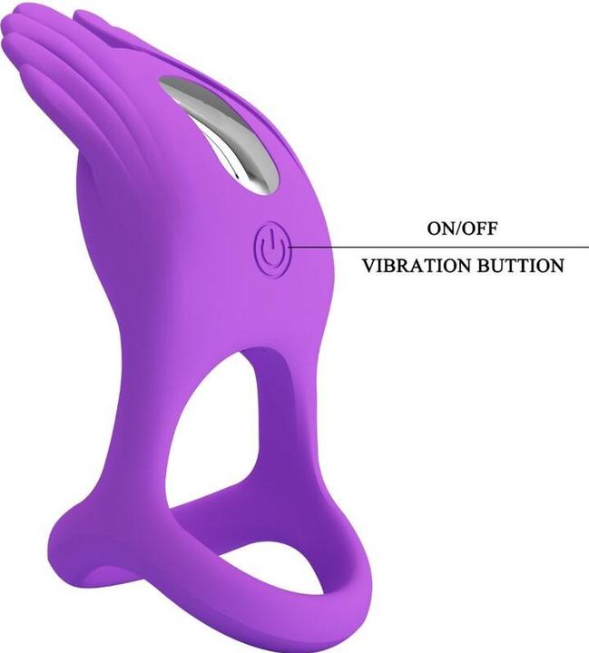 Actual product image Pretty Love Vibrant Penis Ring 7 Vibrations Purple Silicone (4.80 cm)