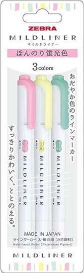 Zebra Kit de crayons lumineux Mildliner (3x)