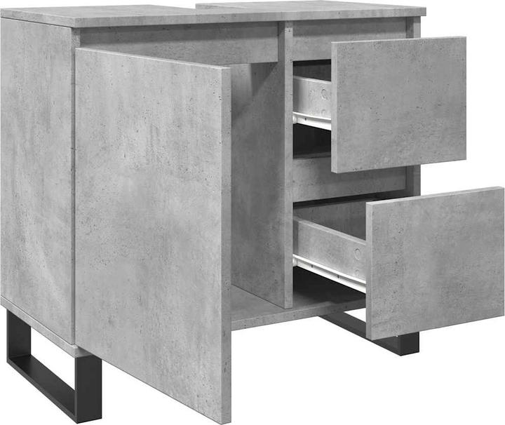 Produktbild VidaXL Waschbeckenunterschrank Unterschrank Badschrank Betongrau Holzwerkstoff (65 x 33 x 60 cm)