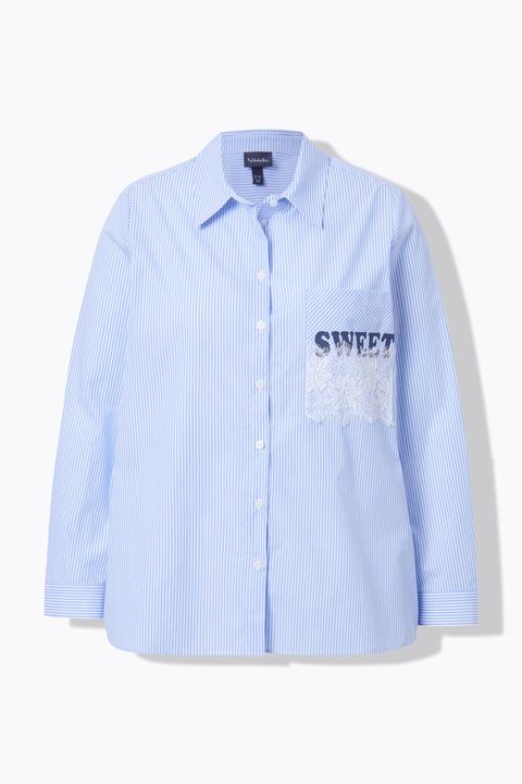 Actual product image Ulla Popken Decorative Pocket Long Sleeve Button Down Blouse (60)