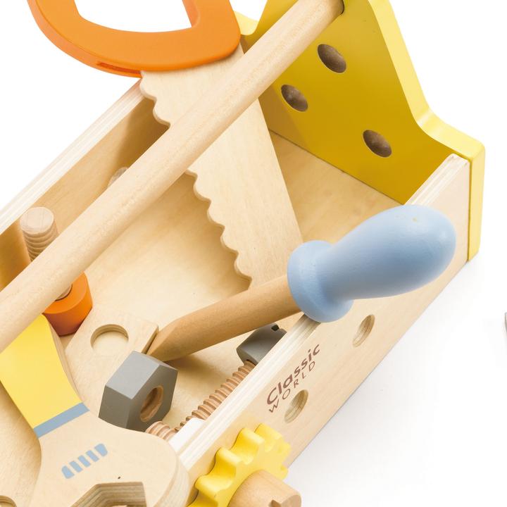 Image du produit Classic World Kit de menuiserie en bois avec boîte à outils, 18dl