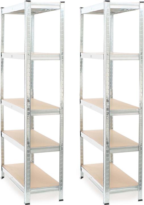 Produktbild Wiltec Set 2x Schwerlastregal verzinkt 180x90x30cm Steckregal 875kg Werkstatt