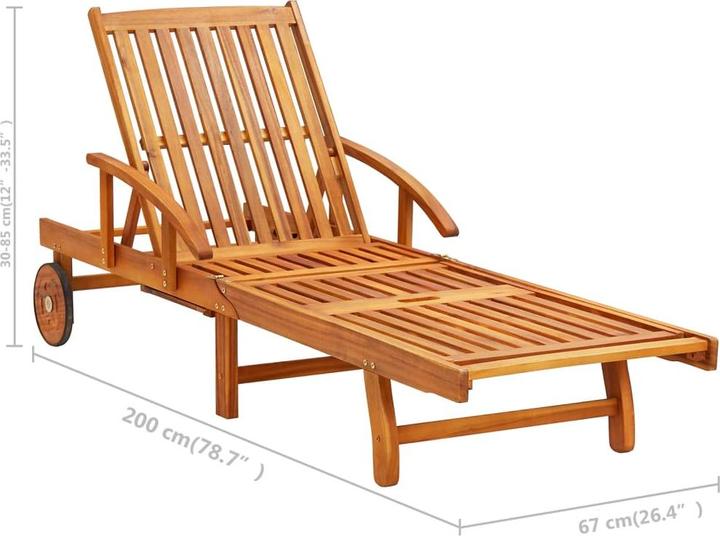 Produktbild vidaXL Sonnenliege mit Tisch (200 cm)