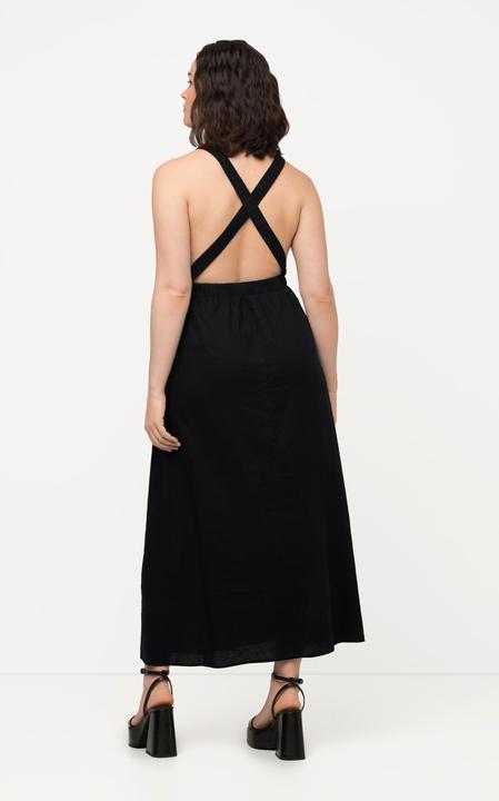 Actual product image Ulla Popken Flared Hem Linen Blend Sleeveless Dress (46, 48)