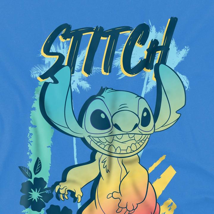Actual product image Lilo & Stitch Childrens/Kids Gradient Beach T-Shirt (128)