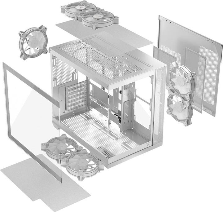 Produktbild Modecom Obudowa Volcano Panorama Apex ARGB 7F biała (AT-PANORAMA-7F-ARGB-20-000000-0002) (ATX, ITX, mATX, Mini-ITX)