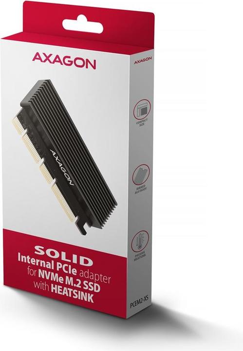 Actual product image Axagon PCEM2-XS adapter internal al.2 heatsink NVM