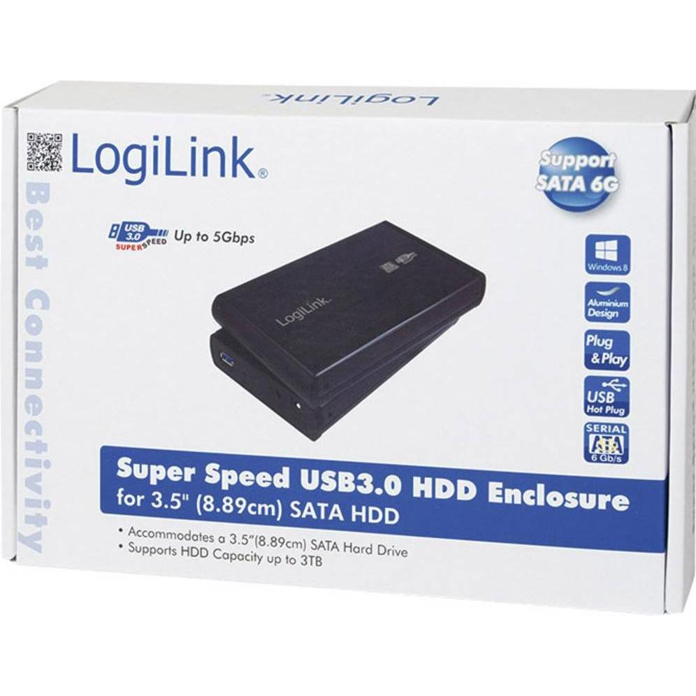 Thumbnail - LogiLink UA0107 (3.5"), Festplattengehäuse, Schwarz