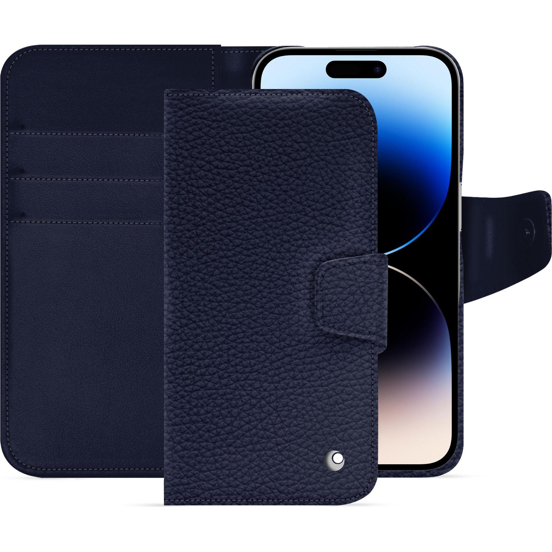 Noreve Lederschutzhülle Apple iPhone 15 Pro (Apple iPhone 15 Pro), Smartphone Hülle, Violett