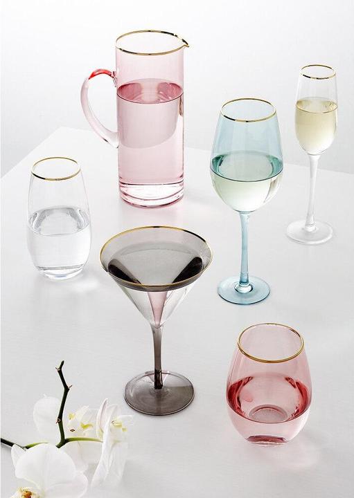 Image du produit Ladelle Flûtes à champagne Chloe Aqua fabriquées à la main (lot de 4) (4 Verres, Flûtes à champagne)