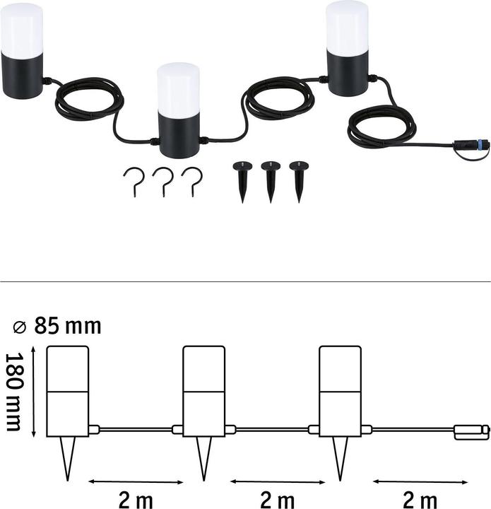 Produktbild Paulmann Outdoor Plug & Shine Lichterkette Tubs (6 m)