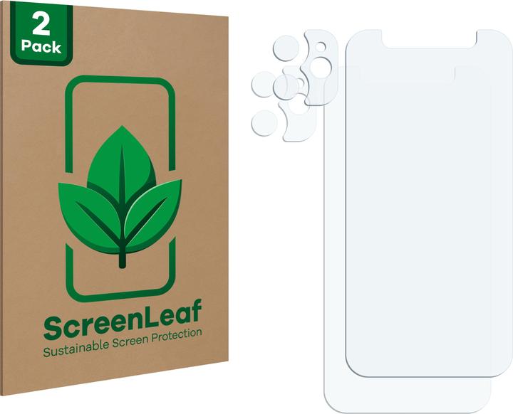 Produktbild ScreenLeaf Schutzfolie nachhaltiger Displayschutz Displayschutzfolie Folie Klar Transparent (2 Stk., Apple iPhone 12 mini)