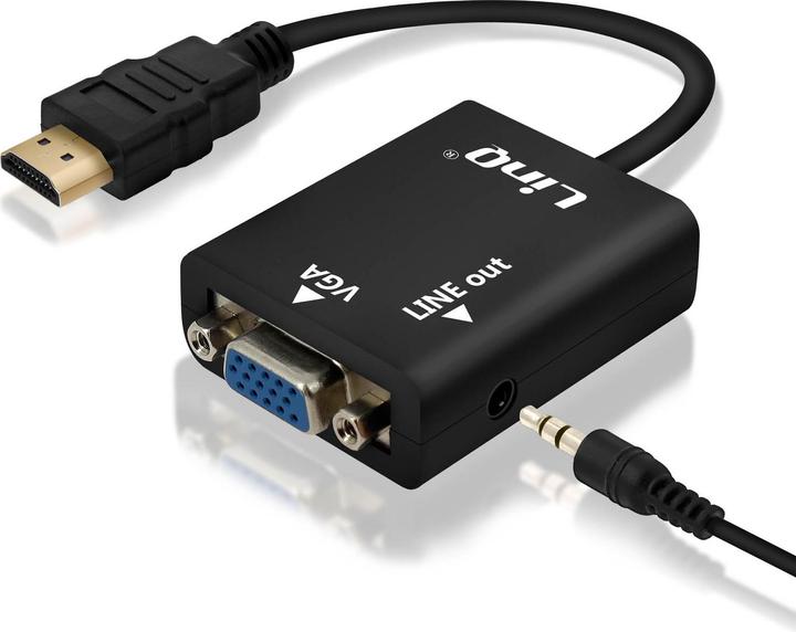 LinQ Audio video cable HDMI/VGA jack cable by Black