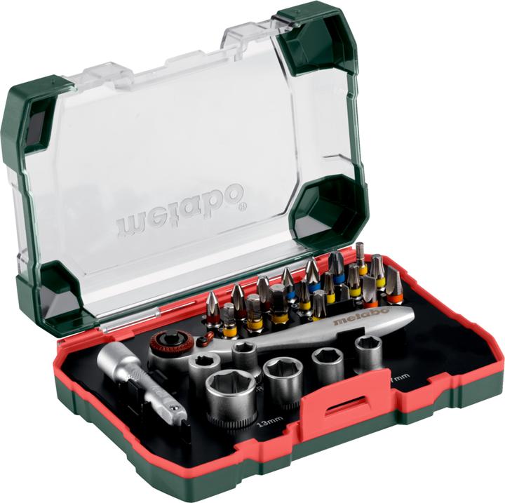Produktbild Metabo BitBox und Ratschenset (Innensechsrund TX, Kreuz Phillips PH, Kreuz Pozidriv PZ, Schraubschlitz, Sechskant (hexagonal))