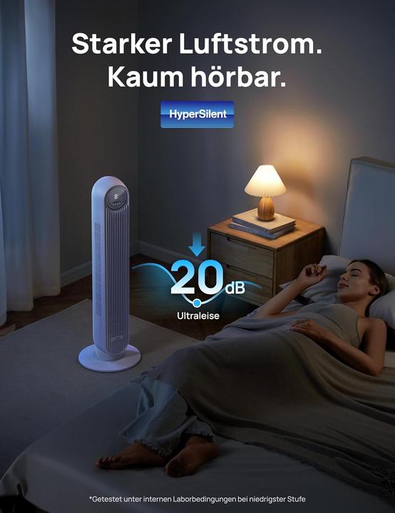 Actual product image Dreo Nomad One S Smart-Turmventilator mit WLAN & Fernbedienung (28 dB)