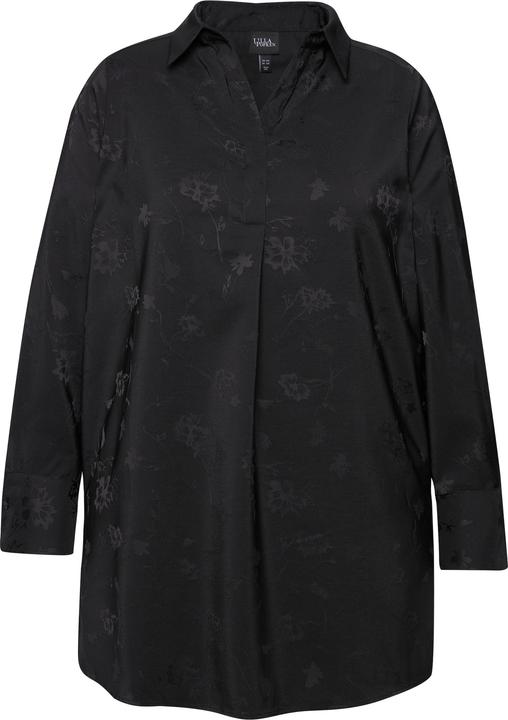 Image du produit Ulla Popken Tunique longue en satin texturé. Manches longues et décolleté en V (54)