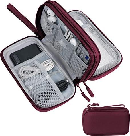 Yurosiay Borsa organizer per cavi portatile, piccola borsa elettronica, impermeabile, accessorio elettronico, borsa elettronica, da viaggio, per lavoro, 22 × 15 cm, blu navy