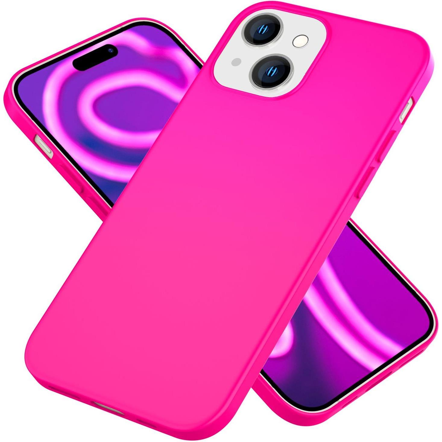Nalia Neon Silikon Hülle (Apple iPhone 15 Plus), Smartphone Hülle, Pink