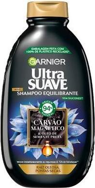 Actual product image Garnier Ultra Soft Charcoal Shampoo 600ml - Hair Care (600 ml, Liquid shampoo)