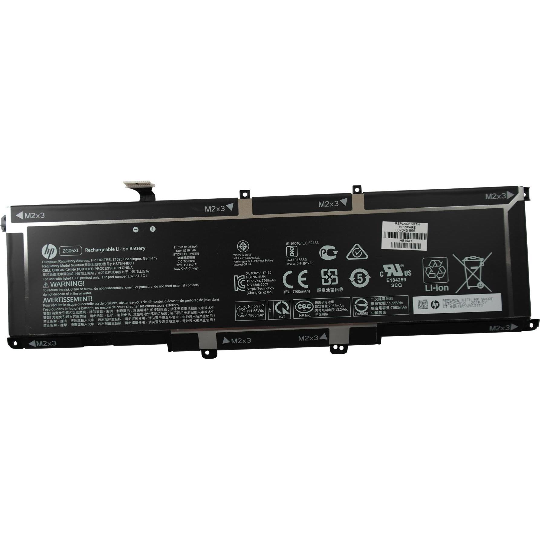 HP Original Akku für ZBook Studio G5 4QH10EA (8310 mAh), Notebook Akku, Schwarz