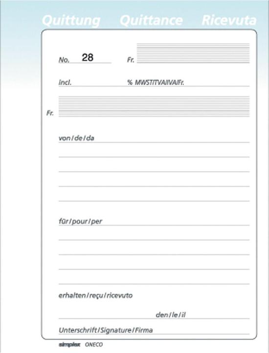 Produktbild Simplex Durchschreibebuch Quittungen (100x)