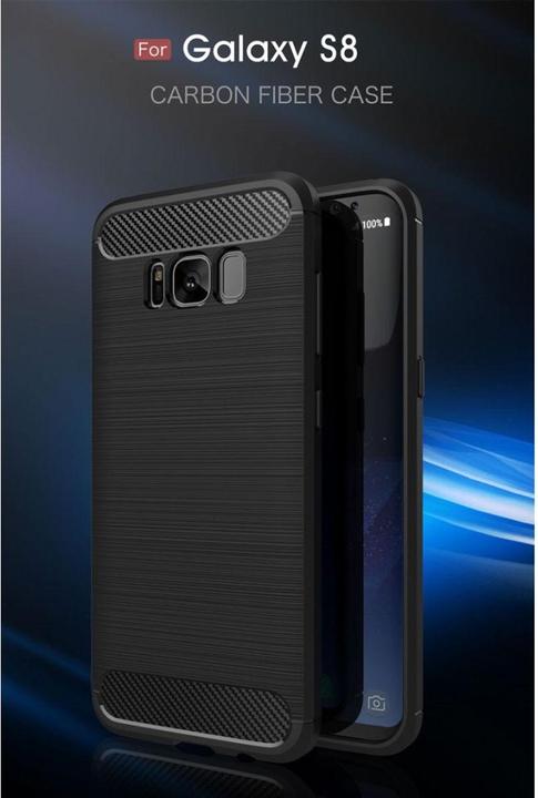 Produktbild König Design Hülle Handy Schutz für Samsung Galaxy S8 Case Cover Etuis Carbon Optik Schwarz (Samsung Galaxy S8+)
