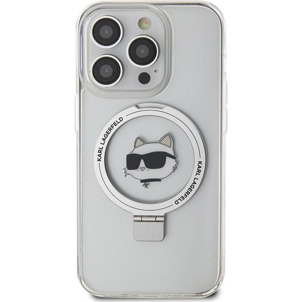 Thumbnail - Karl Lagerfeld KLHMP15LHMRSCHH iPhone 15 Pro 6.1" biały/white hardcase Ring Stand Choupette Head Mag (Apple iPhone 15 Pr...