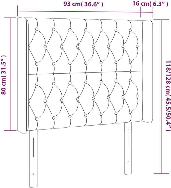 Produktbild vidaXL Kopfteil (93 x 16 x 128 cm)