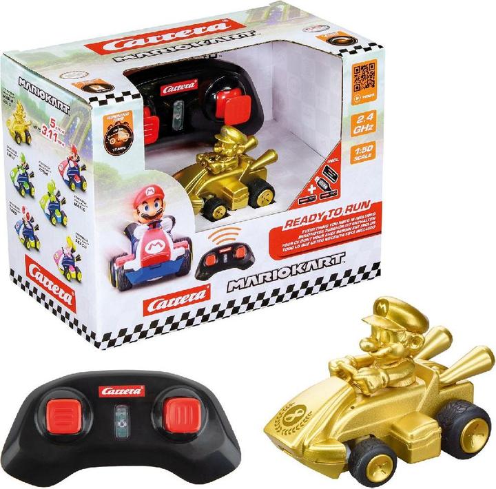Actual product image Carrera 2,4GHz Mario Kart Mini RC - Mario Gold (gold, Paperbox)